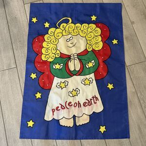 Vintage Christmas Angel Outdoor Flag Banner Peace On Earth